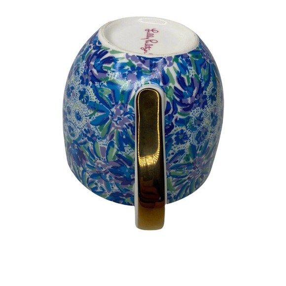 Lily Pulitzer Floral Gold Trim Ceramic Mug Cup - Picture 4 of 5